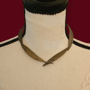 Michael Michaud Botanical Eucalyptus Leaf Reticulated Bronze Collar Necklace